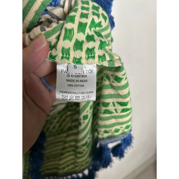 Dodo Bar Or Multicolor Mini Dress Tasseled Striped Tiered Boho Embroidery Sz S - Picture 3 of 6